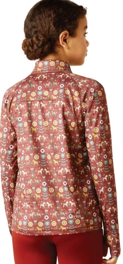Ariat® Kids’ Lowell Quarter-Zip Print Base Layer 2.0