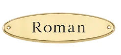 Brass Raised Oval Nameplate