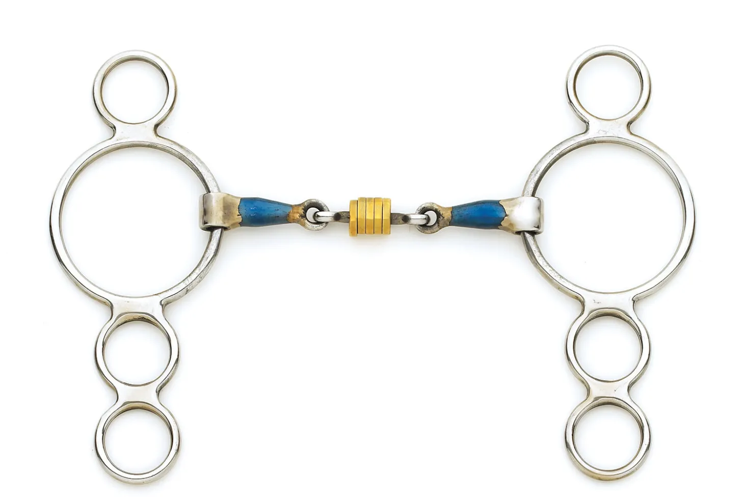 Centaur® Blue Steel Double-Jointed Disc 3-Ring Gag Bit