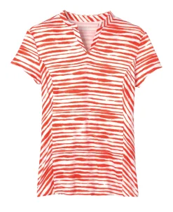 Dover Saddlery® Ladies’ Notch-V Stripe Short Sleeve Shirt