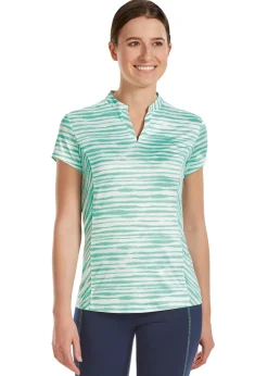 Dover Saddlery® Ladies’ Notch-V Stripe Short Sleeve Shirt