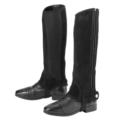 DS Suede Half Chaps with Silicone Grip Patch