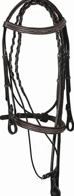 Henri de Rivel Pro Fancy Raised Comfort Crown Padded Bridle with Fancy Raised Reins