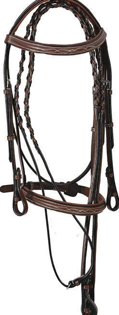Henri de Rivel Pro Fancy Raised Comfort Crown Padded Bridle with Fancy Raised Reins