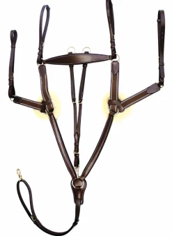 Henri de Rivel Pro 5-Point Elastic Breastplate Martingale with Running Attachment