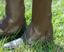 Horze Leather Half Chaps with Elastic