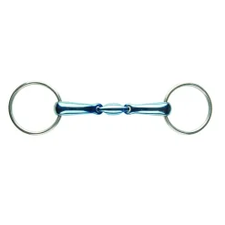 JP by Korsteel® Blue Steel Oval Link Double-Jointed Loose Ring Bit