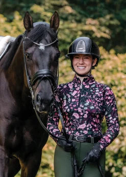 Kastel Denmark Ladies’ Quarter-Zip Modern Begonias Long-Sleeve Shirt - 