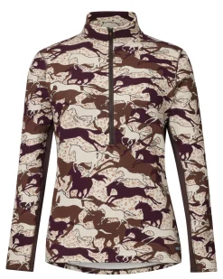 Kerrits® Ladies’ Plush Printed Fleece Half-Zip Top