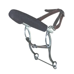 Metalab Solid Joint Combination Bit with Neoprene Cover Noseband with Leather Straps