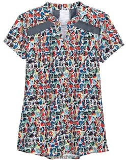 Noble Equestrian™ Ladies’ Erin Mandarin Short Sleeve Print Top