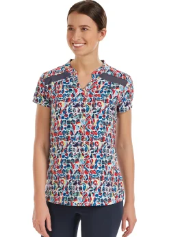 Noble Equestrian™ Ladies’ Erin Mandarin Short Sleeve Print Top