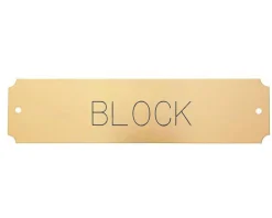 Notched Brass Stall Plate - 1 or 2 lines