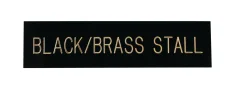 Rectangular Black & Brass Stall Plate - 1 or 2 lines