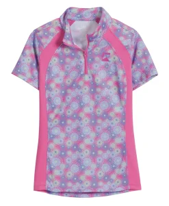 Riding Sport™ Kids’ Airflow Quarter-Zip Print Short Sleeve Shirt