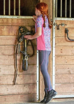 Riding Sport™ Kids’ Airflow Quarter-Zip Print Short Sleeve Shirt