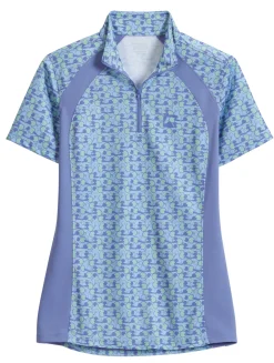 Riding Sport™ Ladies’ Airflow Quarter-Zip Print Short Sleeve Shirt