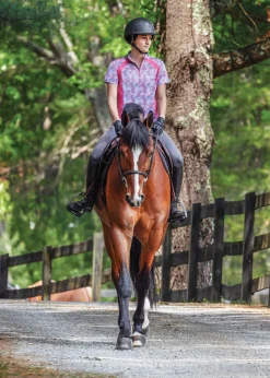 Riding Sport™ Ladies’ Airflow Quarter-Zip Print Short Sleeve Shirt