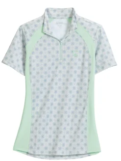 Riding Sport™ Ladies’ Airflow Quarter-Zip Print Short Sleeve Shirt