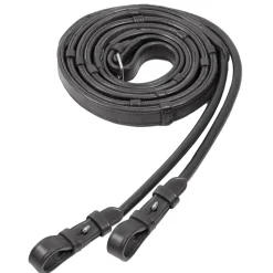 Schockemöhle Rolled Leather Rubber-Lined Reins with Stops