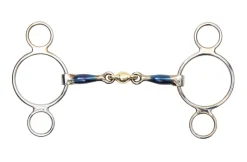 Shires Blue Sweet Iron Two-Ring Gag with Lozenge