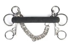 Shires Short Shank Rubber Mullen Mouth Pelham Bit