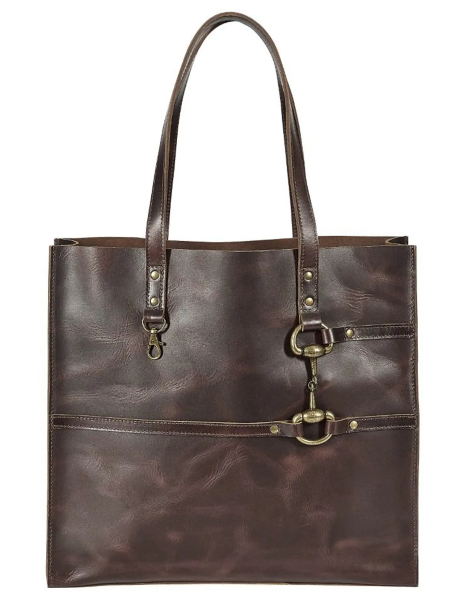 Snaffle Bit Leather Tote Bag