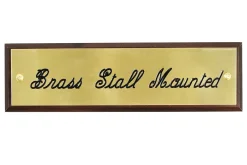 Stall Plate Mounted on Walnut Plaque