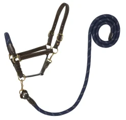 Suffolk™ Leather & Rope Halter with Lead