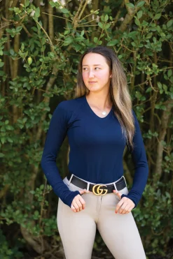 TKEQ Ladies’ Kennedy Seamless V-Neck Long Sleeve Shirt 2.0