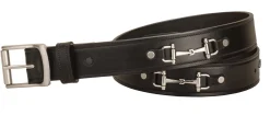 Tory Leather 1 1/2" Belt with Nickel Snaffle Bits