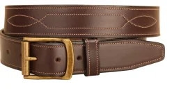 Tory Leather 1 1/2" Belt with Repeated Stitch Pattern
