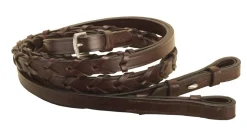 Tory Leather Company 5/8" x 72" Laced Reins with Hook Stud Ends