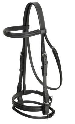 Tory Leather Company Deluxe Padded Dressage Bridle with Buckle Bit Ends