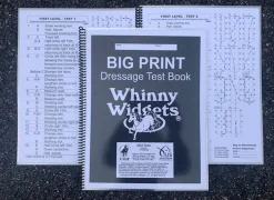 Whinny Widgets® Big Print Dressage Test Book (2023-2027)